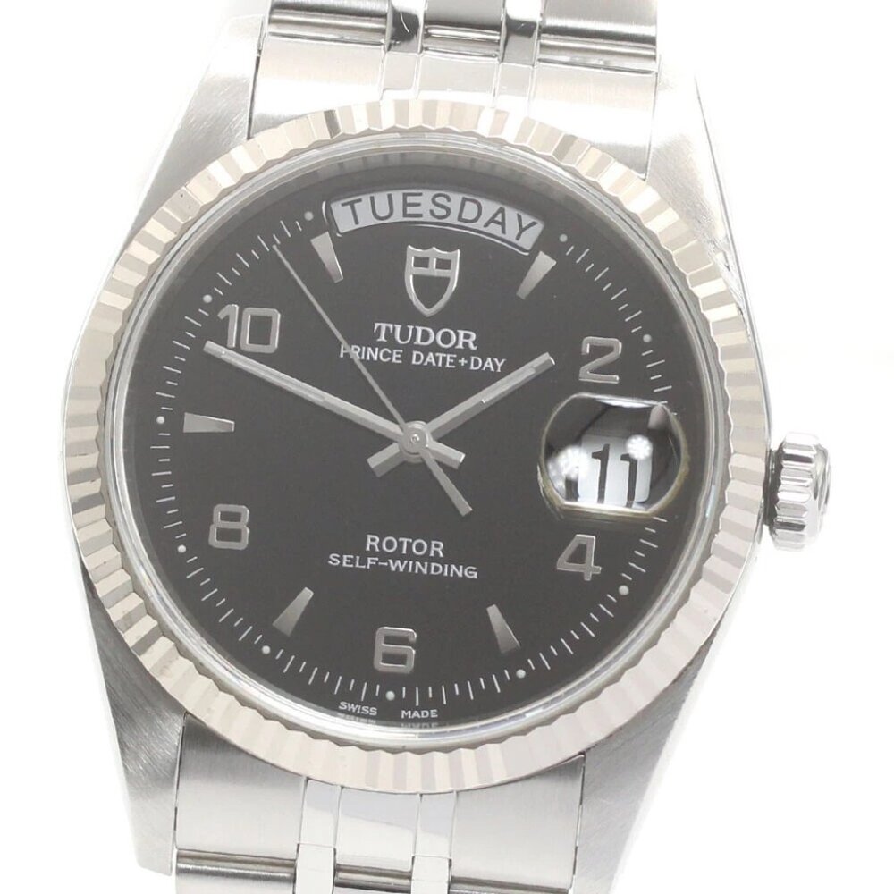 TUDOR Prince Date Day 76214 WG bezel Black Dial Automatic Men's Watch_871459 - Picture 2 of 6